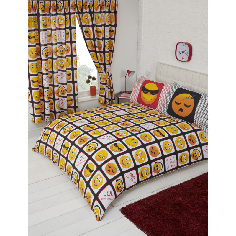 EMOTIONS Polyester Cotton Bedding, UK Kingsize - DE 230 x 220 cm, Black Polyester cotton