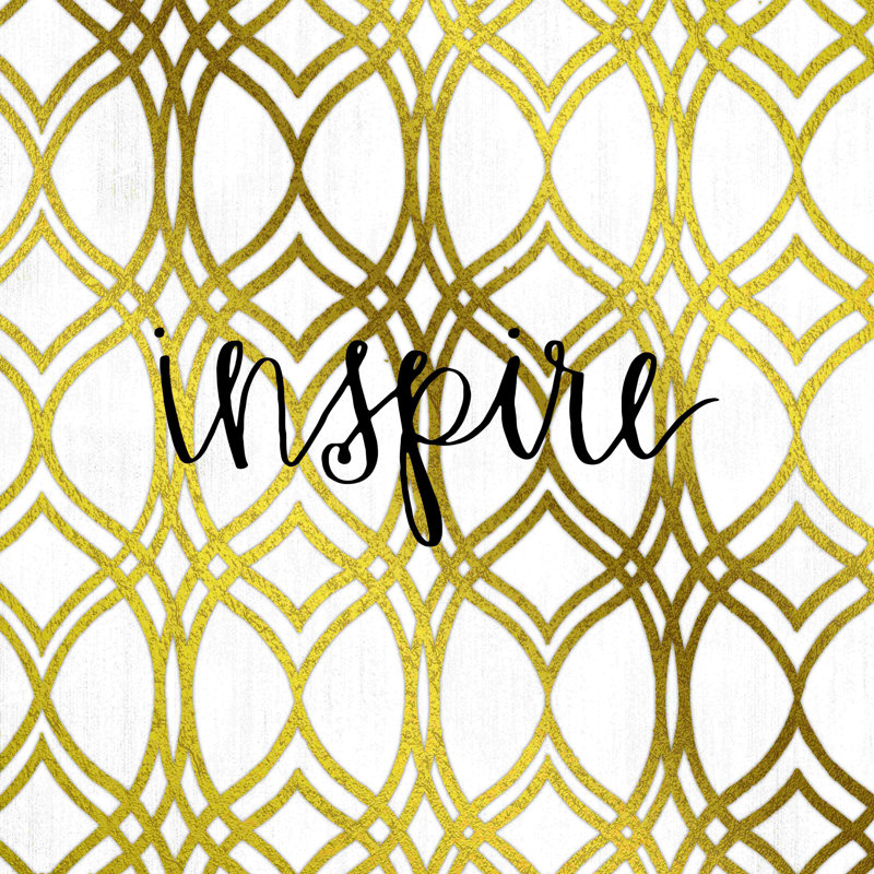 «Inspire Gold», art textuel sur toile tendue, H 36 po x l 36 po