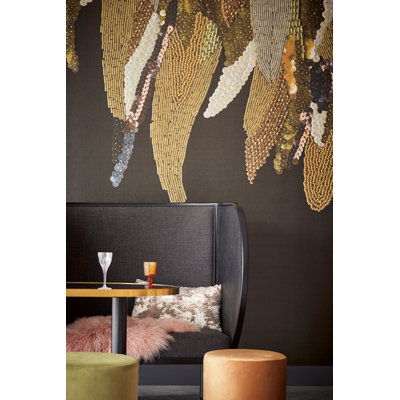Auguste Charcoal Floral WallpaperFancy