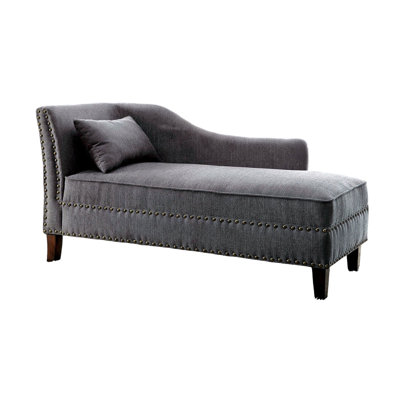 Modern Contemporary 1pc Chaise Linen Like Fabric Nailhead Trim Living Room Bench Pillow