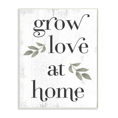 «Grow Love at Home Quote Rustic Family Charm Expression» par Melissa Averinos - impression