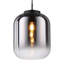 Luminaire suspendu noir 1 lumière avec abat-jour en verre fumé chromé-2057197276