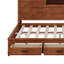 Lit de jour en bois pleine grandeur avec 3 tiroirs de rangement, tablette souple supérieure, tablette et ensemble de prises et ports USB-1819589747