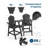 Tall Adirondack Chairs Set of 2 with 2-Layer Connecting Table, HDPE Bar Height Outdoor Table and Chairs with Umbrella Hole, All Weather Outdoor Bar Stools for Patio, Deck, Yard-120064698