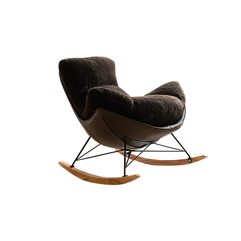 Chaise berçante moelleuse, Brun foncé