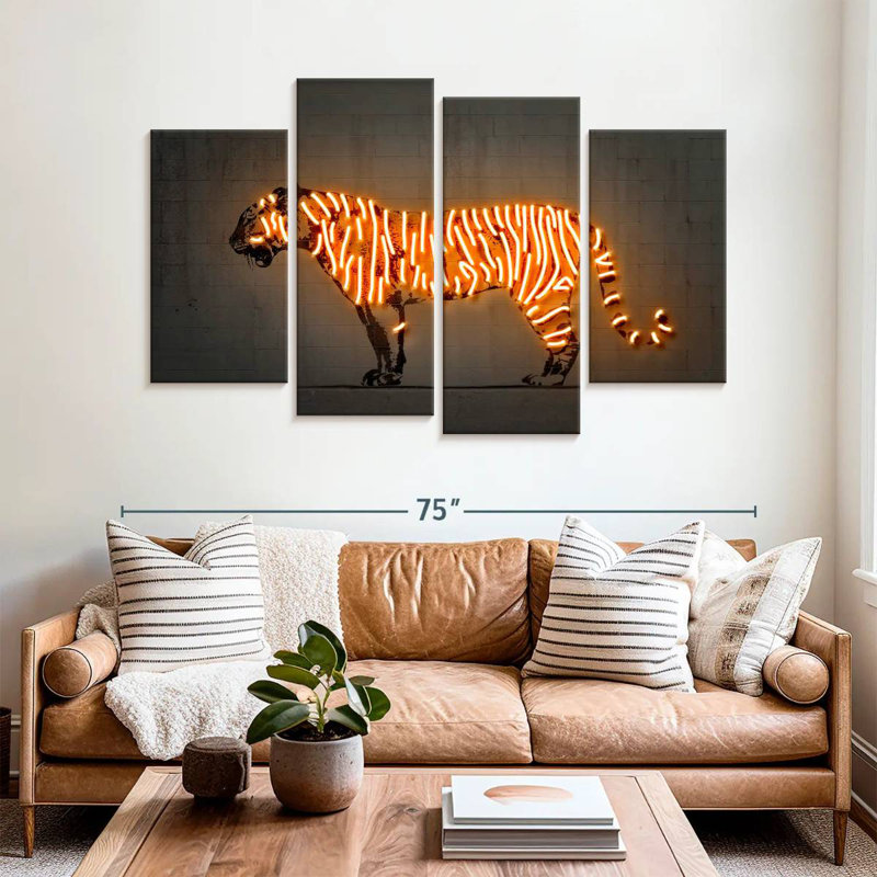Brampt Glowing Tiger, 42'' H x 68'' W