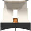 Double chaise longue avec auvent et rotin en polyester-246174905-246174887