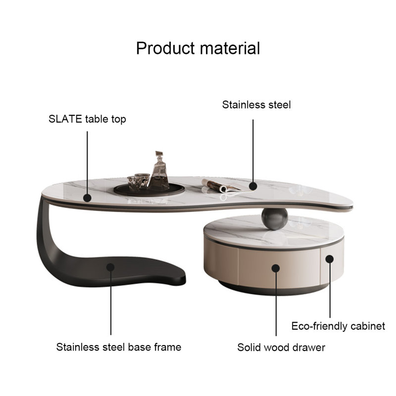 Leaf shaped shaped rock table, 16.5" H x 47.2" L x 27.6" W, Grey Titanium