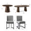 Ensemble de salle à manger extensible de 47 à 83 po avec chaises rembourrées pour 4 à 8 personnes-132434503-132434507