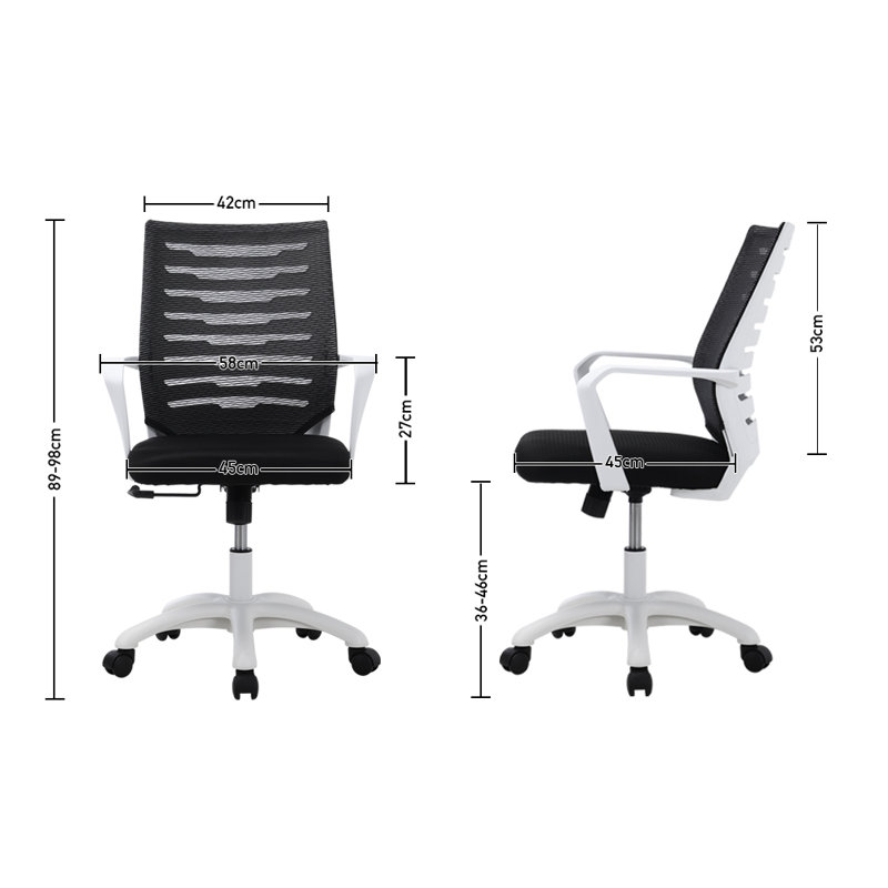 Duppstadt Polyester Blend Office Chair, White, Black