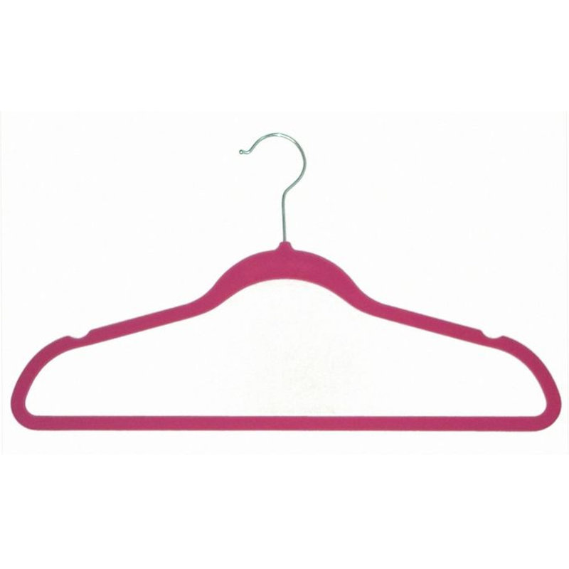 Cintre anti-dérapant velours Deandre, Rose