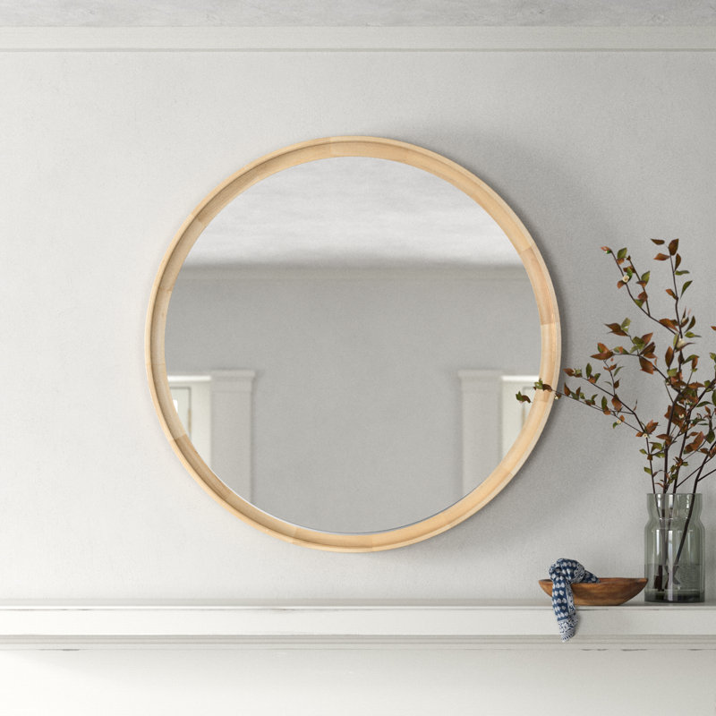 Zoie Wood Mirror, Natural, 34" x 34"