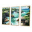 Vue aérienne côtière de l'île, sérénité, art mural tropical côtier-542187195-542187190