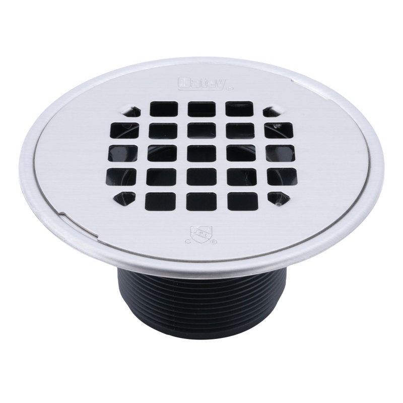 2 in. ABS Round Drain Barrel and Brushed Nickel Snap-In Strainer with Ring, Brushed Nickel