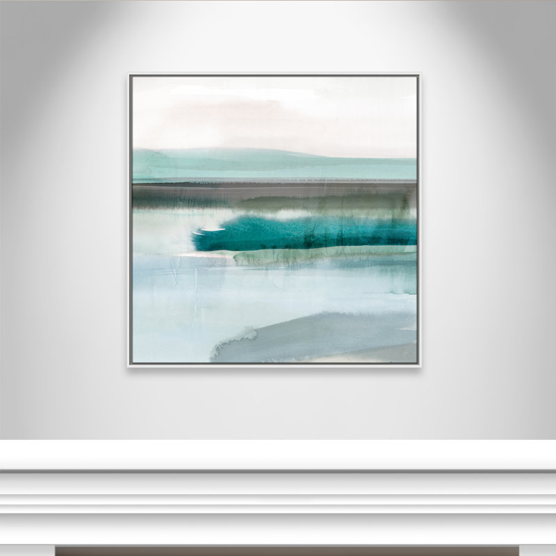 «Slide Away III», reproduction d'art, Toile blanche encadrée, H 37,5 po x l 37,5 po x P 2 po
