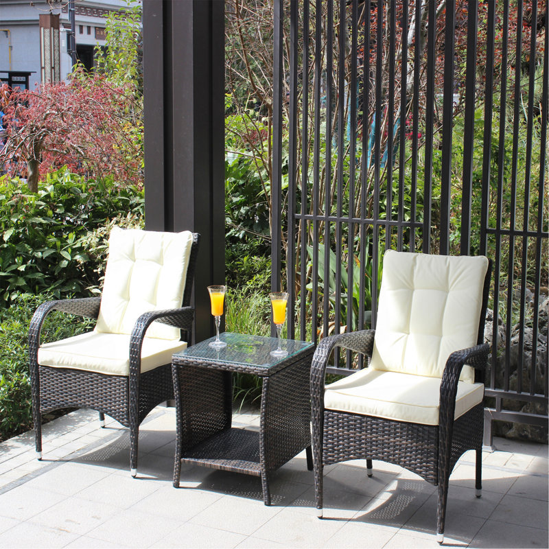 Canapé modulaire d'extérieur en osier 3 pièces avec conversation