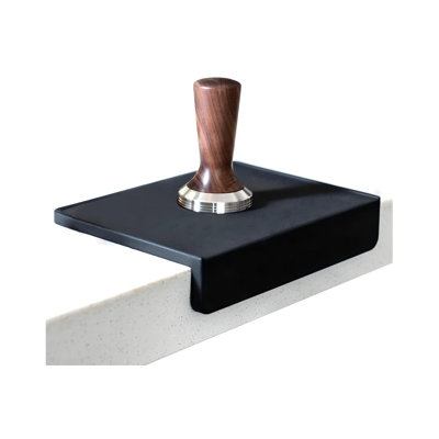Tapis de tassage pour expresso, porte-filtre en silicone ultra épais, imperméable et résistant à la chaleur, coins antidérapants, noir