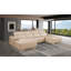 Canapé modulaire en U en cuir véritable 4 pièces beige avec appuis-tête réglables - disposition ouverte-130816477