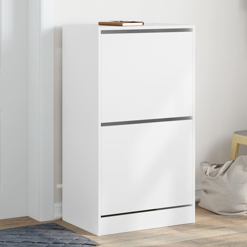 12 Pair Shoe Storage Cabinet, White