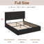 Lit plateforme tapissier hydraulique avec rangement en velours-115143019-115143020