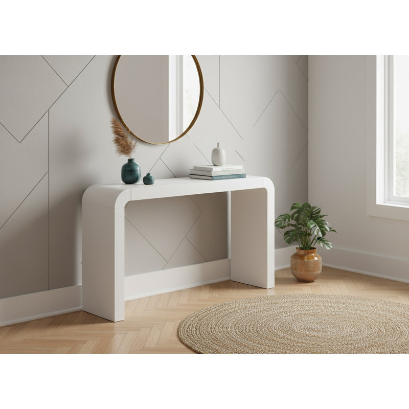 Toulon Oak Veneer Console Table, White