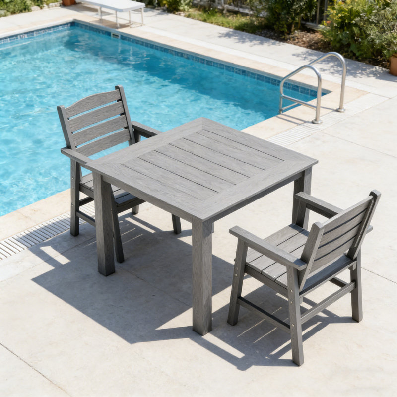 Ensembles repas d'extérieur toutes saisons - Ensembles repas d'extérieur modernes résistants à la rouille pour terrasse de jardin 1 table et 2 chaises