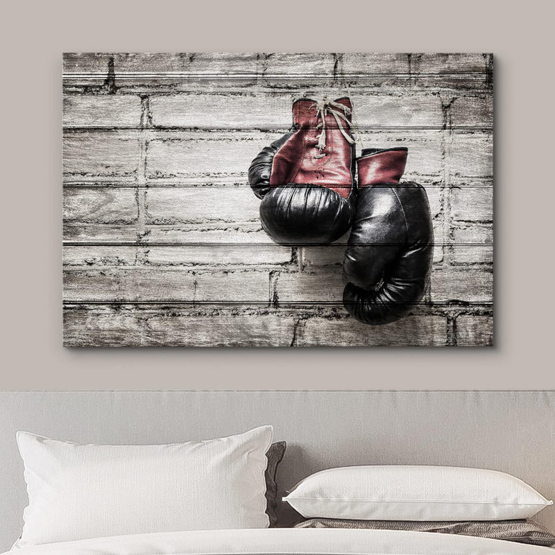 Gants de boxe rétro effet bois, H 12 po x l 18 po