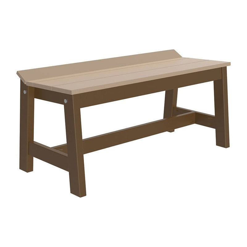 Banc de pique-nique en plastique Glenarm Café, Bois vieilli / brun châtaignier