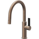 Corsano Contemporary Pull Down Kitchen Faucet with Button Sprayer Low Arc Spout and BFB Series Handle