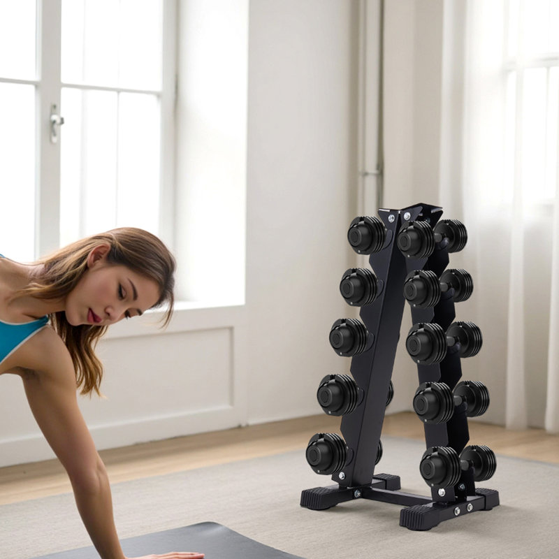 5-Tier Compact A-Frame Dumbbell Rack for Home