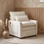 Chaise d'appoint avec coussin à double couche, coussin lombaire et deux poches de rangement latérales pour le salon-1079910903