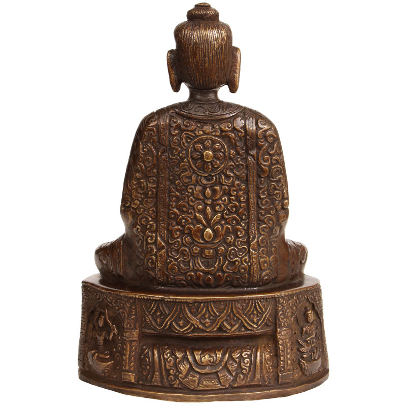 Bouddha Murugun assis sur un piédestal haut, Brun