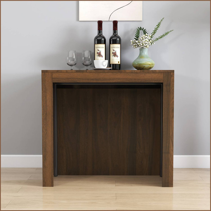 Modern Multifunctional Extendable Dining Table, Walnut