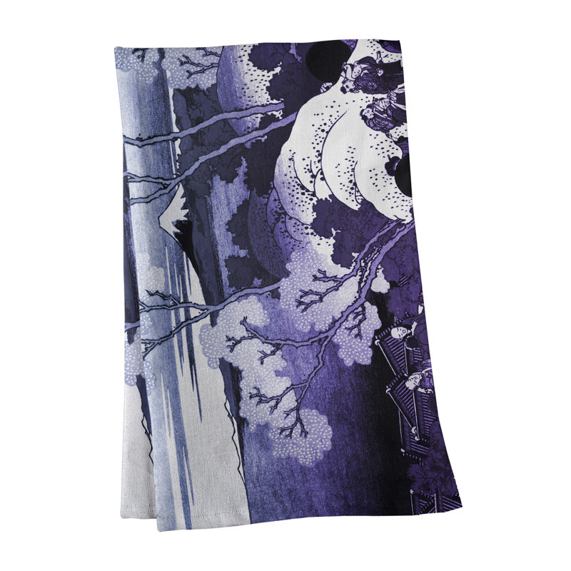Tea Towel Kitchen Towel, Poly Twill, Gray/Purple