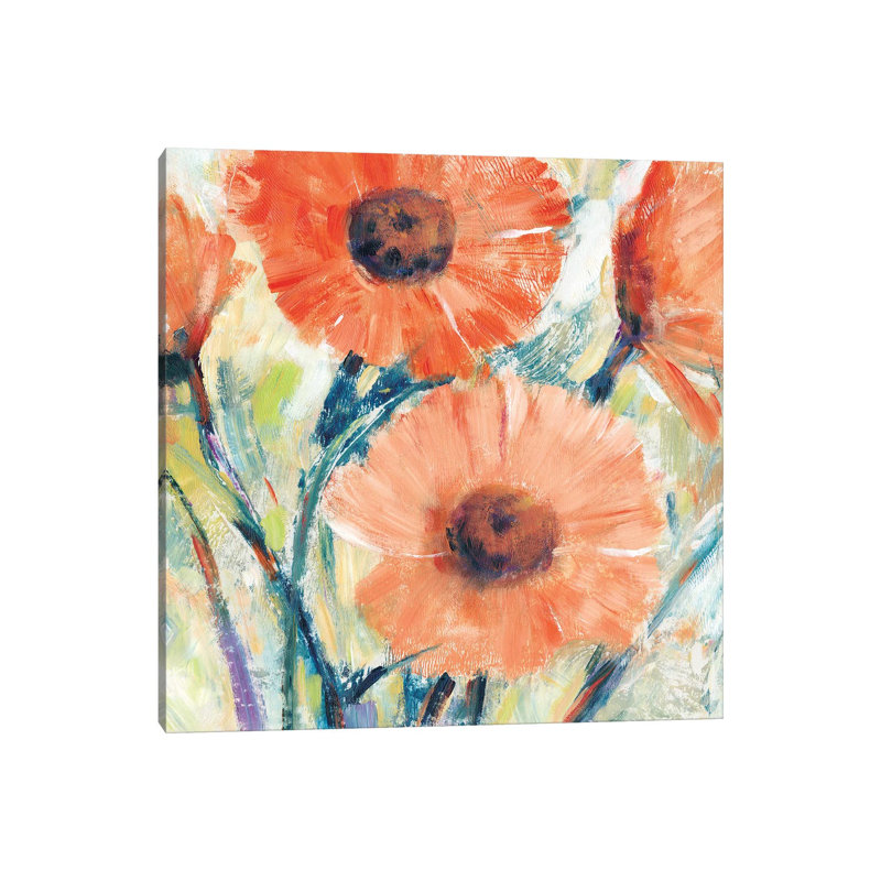 «Flowers In Bloom II» par Timothy O 'Toole - peinture sur toile tendue, H 12 po x l 12 po x P 0,75 po