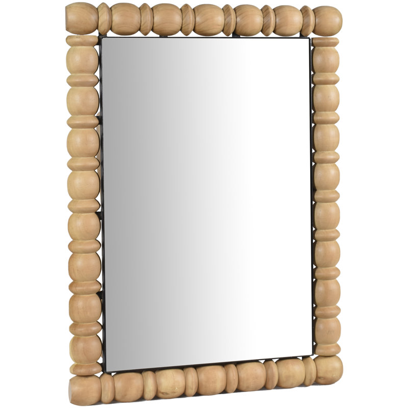 Aubrey Accent Mirror, 36" x 26", Bleached Natural Oak