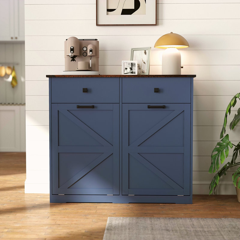 Armoire poubelle double inclinable Farmhouse Blue