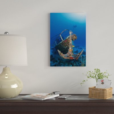 « divers », reproduction de photo sur toile, "pelicano shipwrecks en bas de la mer des caraïbes"