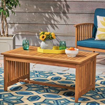 Table basse en bois brun à finition patinée pour l'extérieur 40 "x 24" 18,27 18,27 "avec terrasse en bronze antique