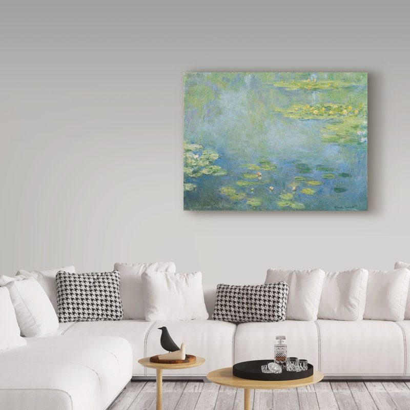 « les nymphéas » par claude monet, reproduction de peinture à l’huile sur toile tendue, H 14 po x l 19 po x P 2 po