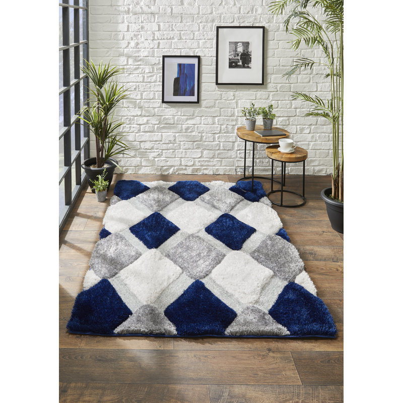 Marston Geometric Hand Tufted Area Rug, Rectangle 60 x 110cm