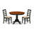 3 Piece Dining Table Set for Small Spaces Contains a Round Dining Table with Pedestal and 2 Wood Seat Chairs, Black & Cherry-1726798599-1669311485-1671457123