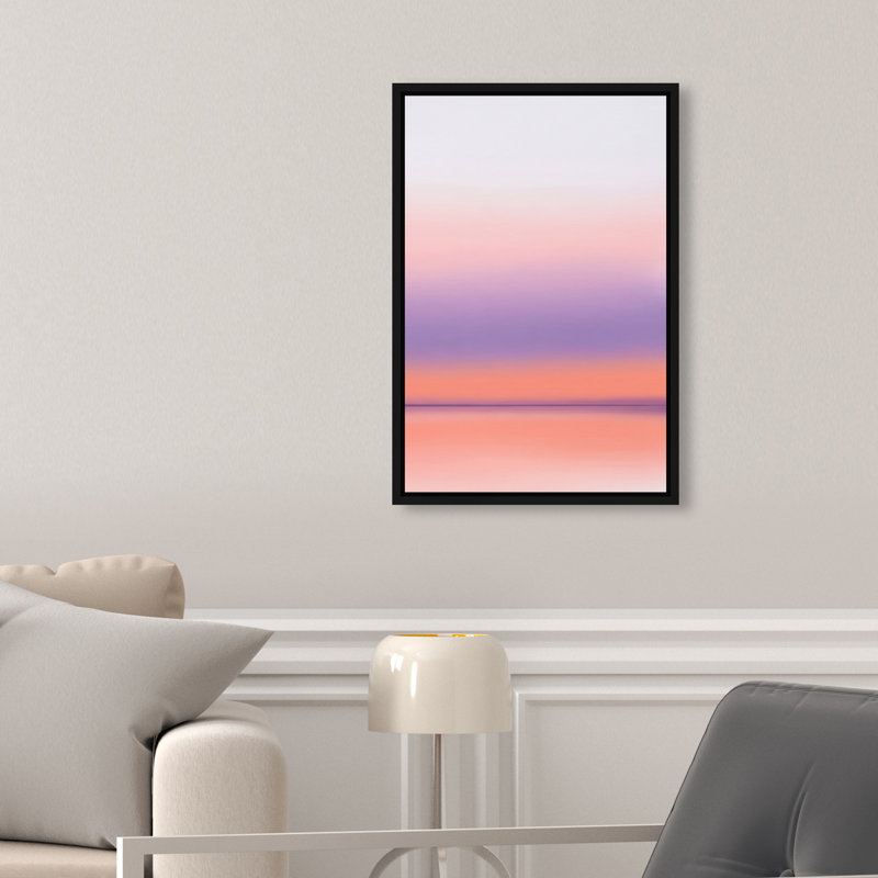 Peach Coastline Print by Oliver Gal, 16"H x 11"W, Black Floater Frame