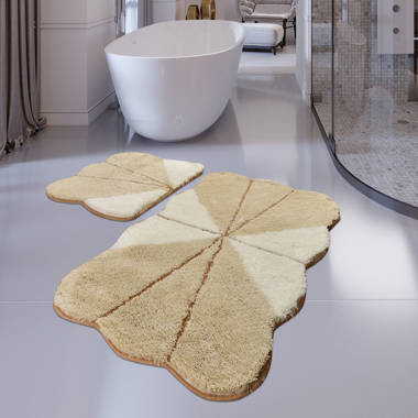 Thick Pile Bath Mat - Cream/floral - Home All