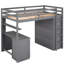 Lit mezzanine avec tiroirs, bureau et garde-robe-1282667115