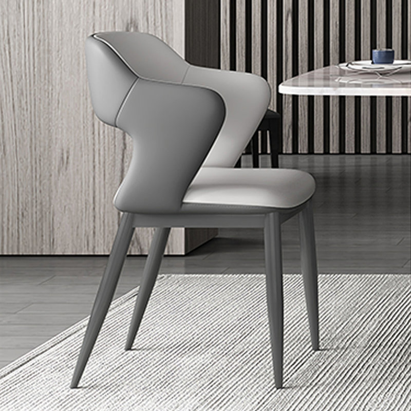 Modern Gray Microlite Rectangular Dining Table Sets, 7