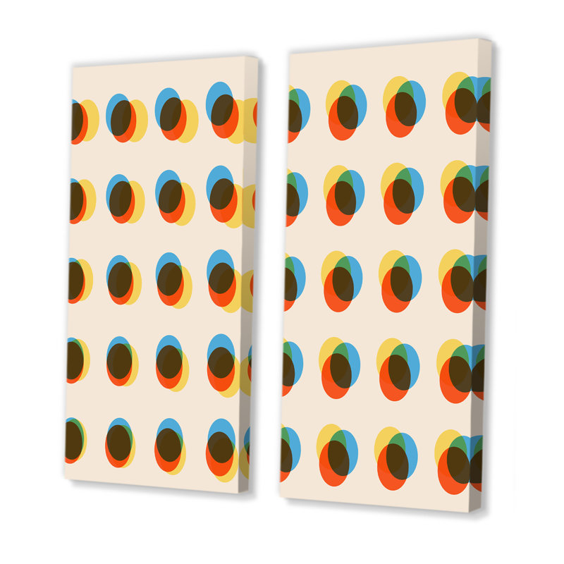 Minimal 20S Geometric I - ensemble de 2 peintures, Toile tendue, H 20 po x l 24 po x P 1 po