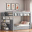 Lit superposé convertible avec escalier de rangement, table de chevet et 3 tiroirs-837163493