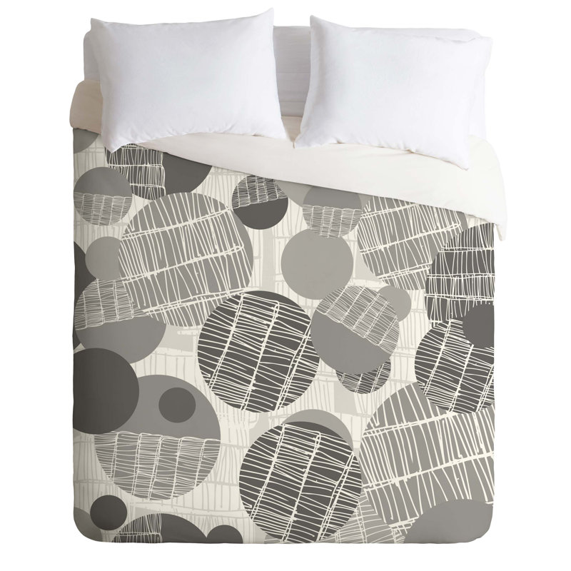 Rachael Taylor Modern & Contemporary Polyester Geometric Shapes Duvet Cover, Twin, Gray and White