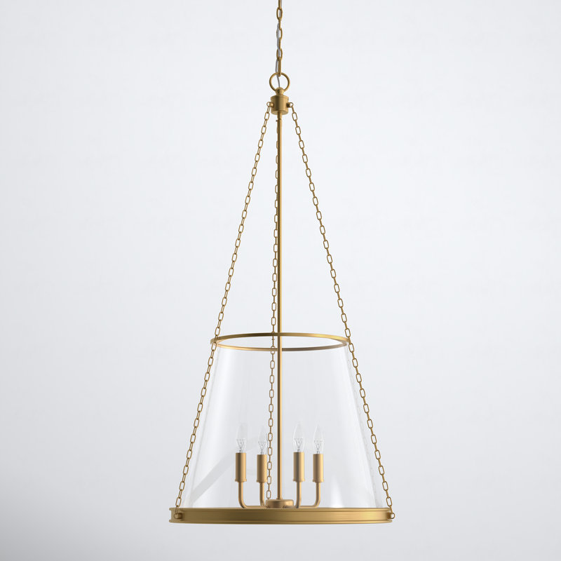 Luminaire suspendu 4 lumières Malvern, Laiton frotté